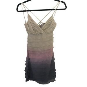Beulah Silk ombré ruffled mini dress